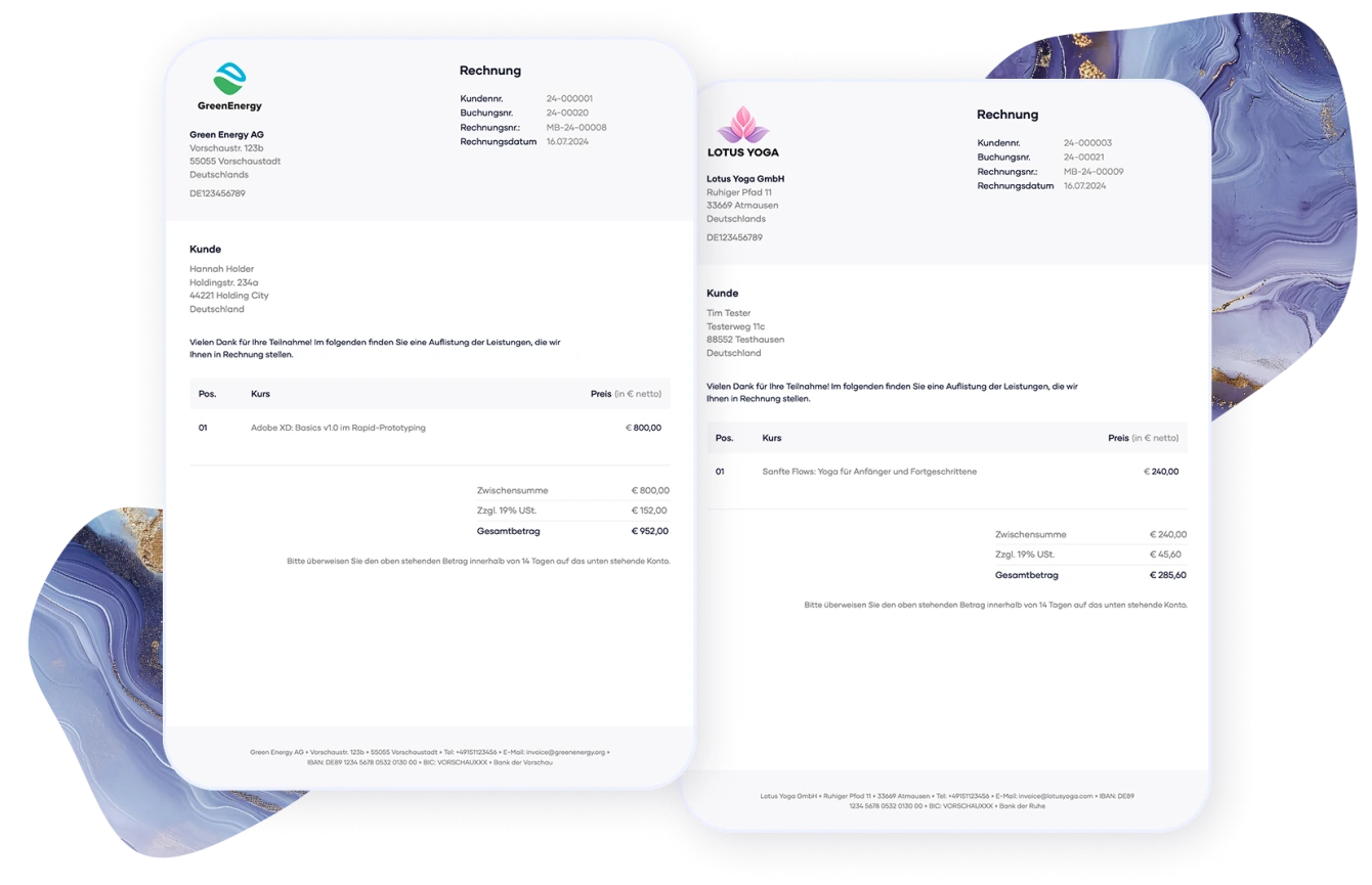 online buchungssystem dashboard 